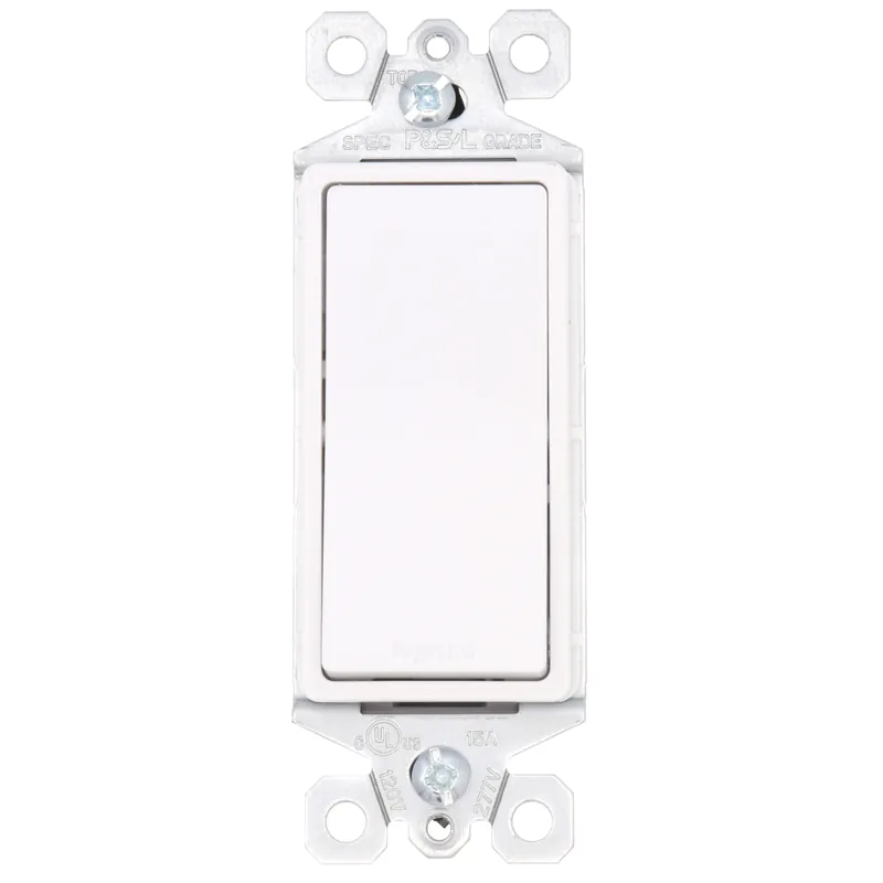 Pass & Seymour TM870W Decorator Switch, 120/277 VAC, 15 Amp, White
