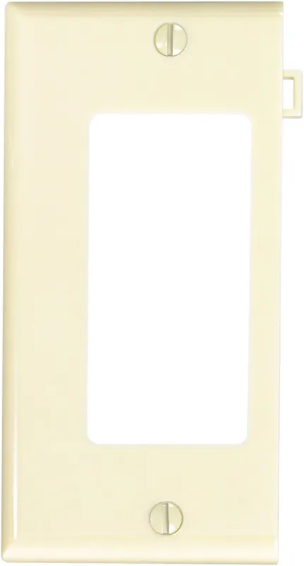 SK0424436-US20260702-105043-0 Leviton PSE26-I 1-Gang Decora/GFCI Device Decora Wallplate, Sectional, Thermoplastic Nylon, Device Mount, End Panel, Ivory - Image 1