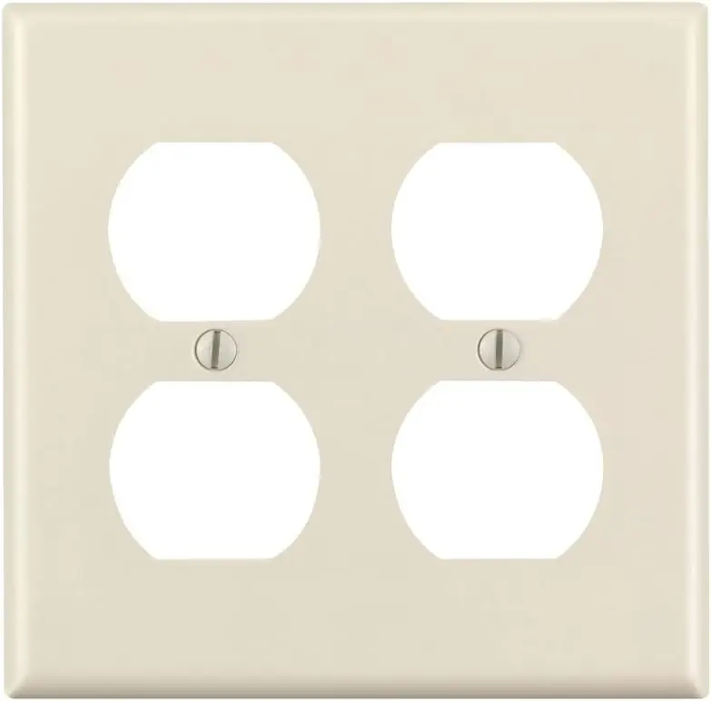 Leviton 78016 2-Gang Duplex Device Receptacle Wallplate Standard Size