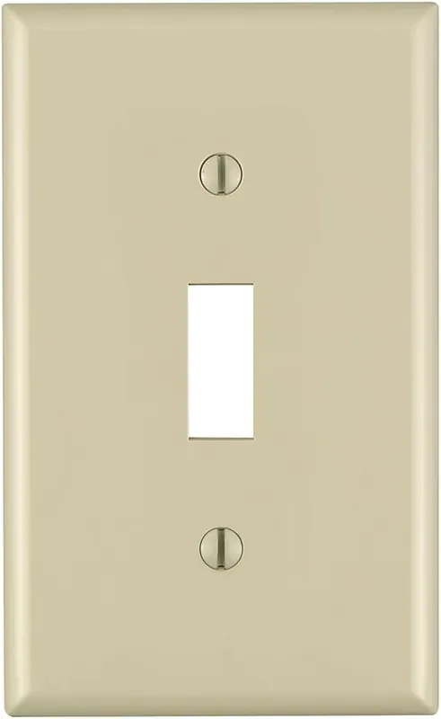 Leviton 80701-I Toggle Device Switch Wallplate Standard Size Thermoplastic Nylon Ivory