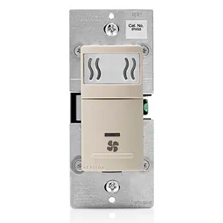 Leviton IPHS5-1LT 1-Pole Manual Humidity Sensor and Fan Control, 120 VAC, 5 Amp, Light Almond