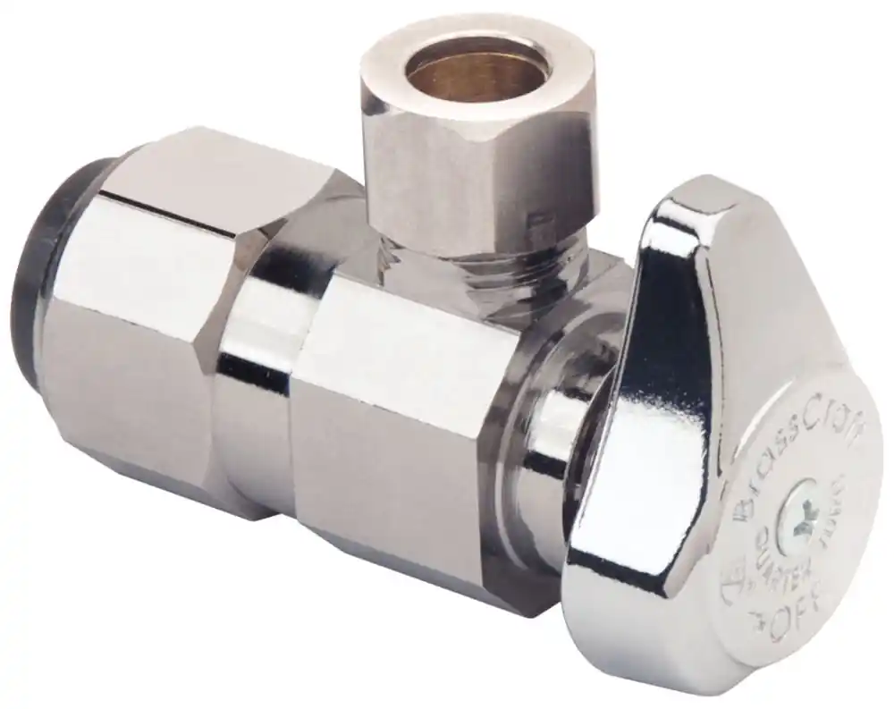 SK0424553-US20260702-105043-0 BrassCraft G2PS19XC 1/4 Turn Angle Stop 1/2 x 3/8 Push Connect x Compression - Image 1