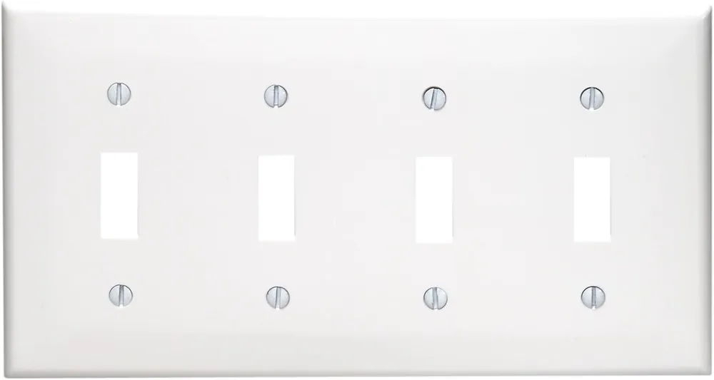Leviton 80712-W Wallplate Toggle Switch 4-Gang Standard Size Replacement MPN