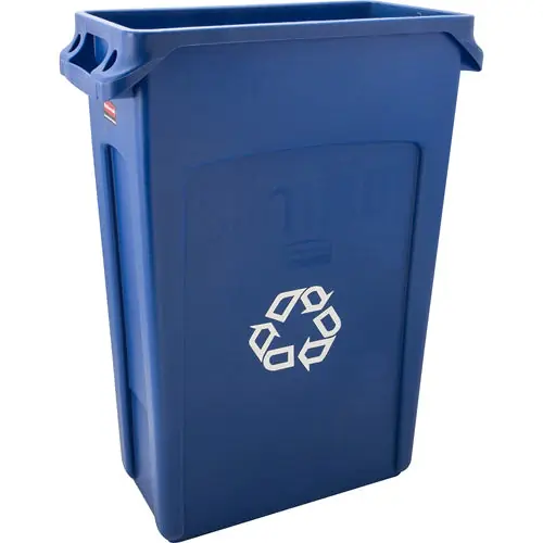 Rubbermaid RBMDFG354007BLUE Slim Jim Recycling Container With Venting Channel 23 Gallon