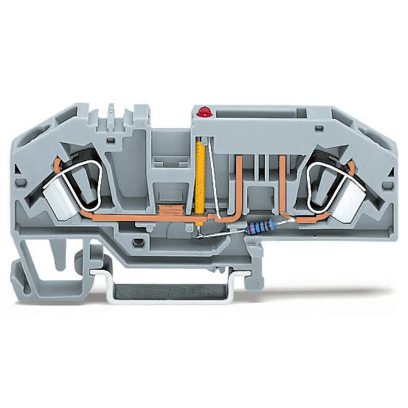WAGO 282-698/281-434 Terminal Block DIN Rail Mounted Gray
