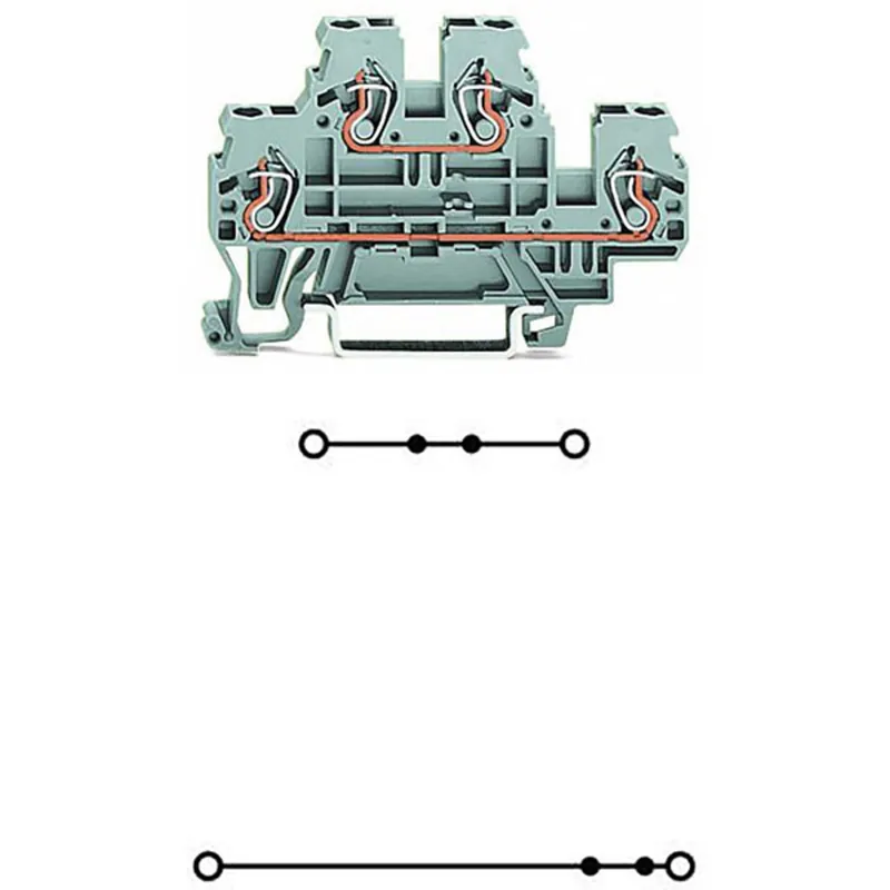 SK0437827-US20260702-105043-0 WAGO 870-501 Feed-Through Terminal Block 24A Gray 2 Decks - Image 1