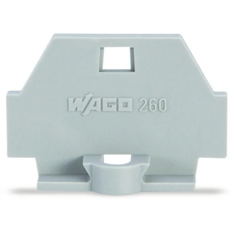 WAGO 260-361 Terminal Block End Plate Surface Mounting Flange Gray