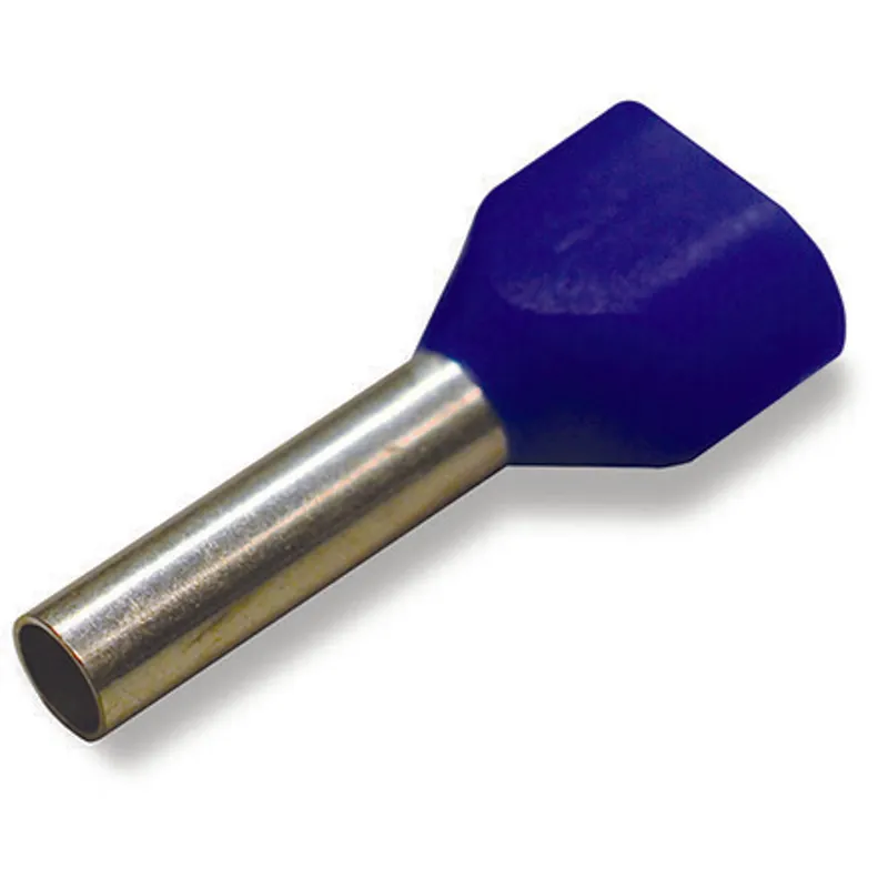 WAGO 216-1535 Twin Ferrule Sleeve for 2 x 2.5 mm AWG 14 Insulated Blue