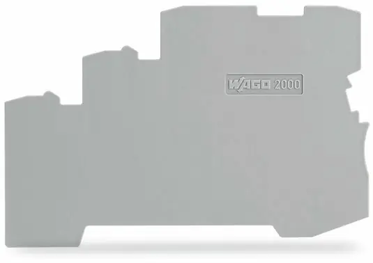 SK0438057-US20260702-105043-0 WAGO 2000-5391 End and Intermediate Plate 1mm Gray Compatible with 3-Conductor Terminal Block - Image 1