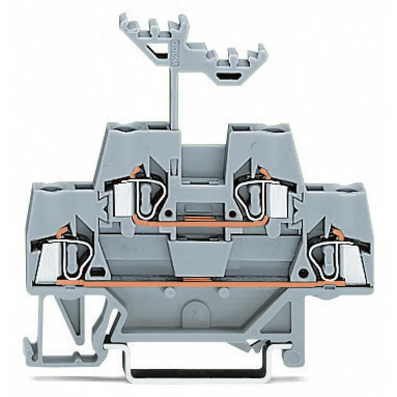 SK0438106-US20260702-105043-0 WAGO 280-519 Feed-through Terminal Block Gray 20A Double Deck - Image 1