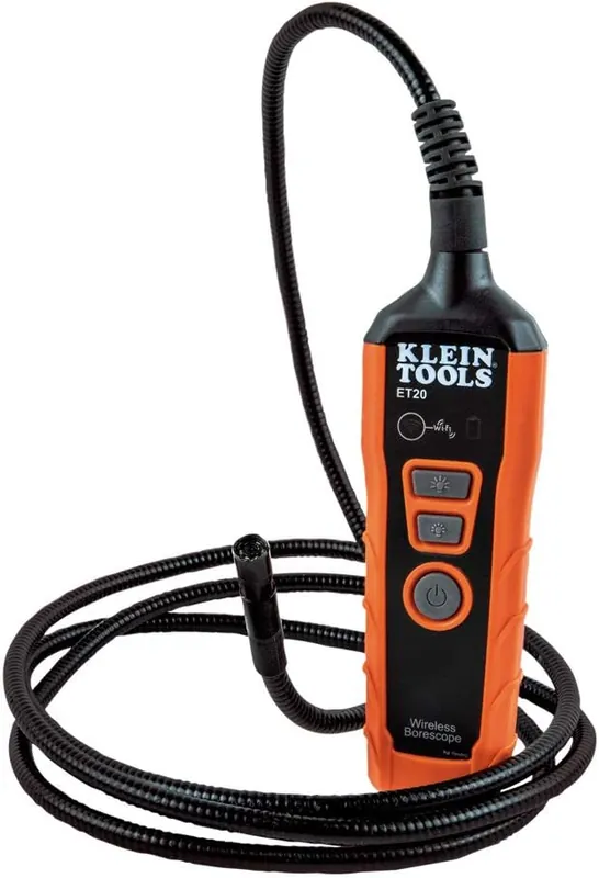 SK0438158-US20260702-105043-0 Klein Tools ET20 WiFi Borescope Inspection Camera Battery Powered WiFi Connection - Image 1