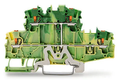 WAGO 2202-2707 Ground/Earthing Terminal Block Double-Deck with Internal Commoning Suitable for Ex e II Applications Green-Yellow