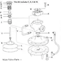 Spirax-Sarco 57156 Gasket Set for 1 Inch 25 Series Main Regulating Valve