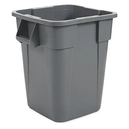 Rubbermaid Commercial FG353600GRAY 40 Gal LLDPE Square Trash Can