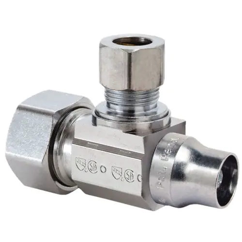 BrassCraft KTSCR19X-C 1/2 x 3/8, Compression x Compression, 125 PSI, Lead-Free, Chrome Plated Brass, 1/4 Turn, 1-Piece, Angle, Water Supply Stop