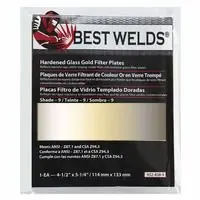 BEST WELDS 901-932-458-9 Hardened Glass Gold Filter Plate Gold/9 (52 Pack)