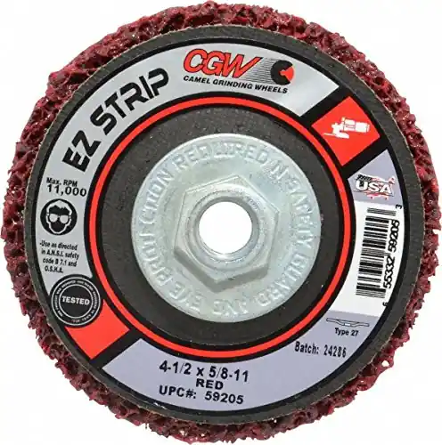 SK0441167-US20260702-105043-0 CGW Abrasives 59205 EZ Strip Red Flap DS EZ Strip 4.5X5/8-11 - Image 1