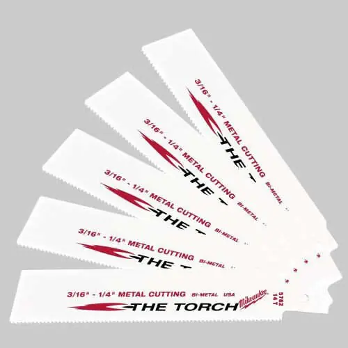 Milwaukee 48-00-5782 Sawzall The Torch Reciprocating Saw Blade 6 in 14 TPI 5 Pack