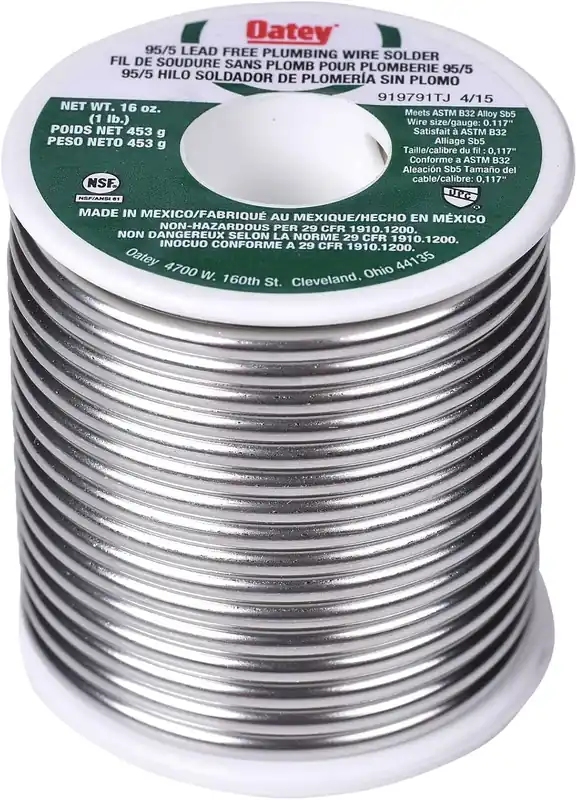 Oatey 22017 95/5 Solder, 0.117-Inch ga. - Bulk 1 lb.