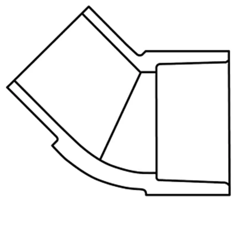 Spears 427-080 PVC Schedule 40 Fittings 45 Degree Street Elbow, Spigot x Socket, 8-Inch, White