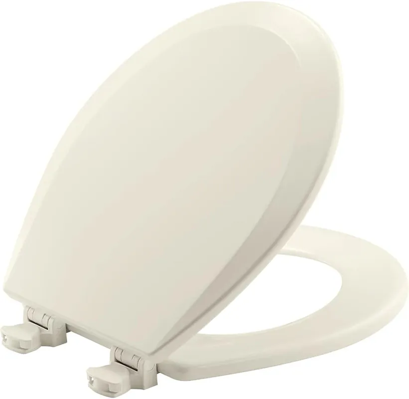 SK0442499-US20260702-105043-0 Bemis 500EC 346 Toilet Seat with Easy Clean & Change Hinges, 1 Pack Round, Biscuit - Image 1