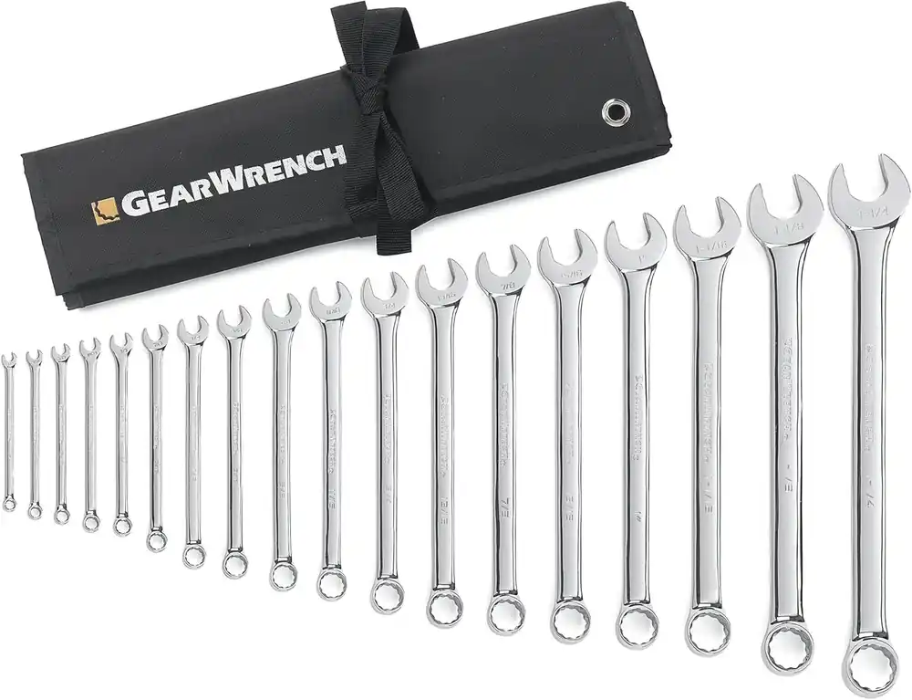 GEARWRENCH 81917 18 Pc. 12 Pt. Combination Wrench Set, Long Pattern, SAE