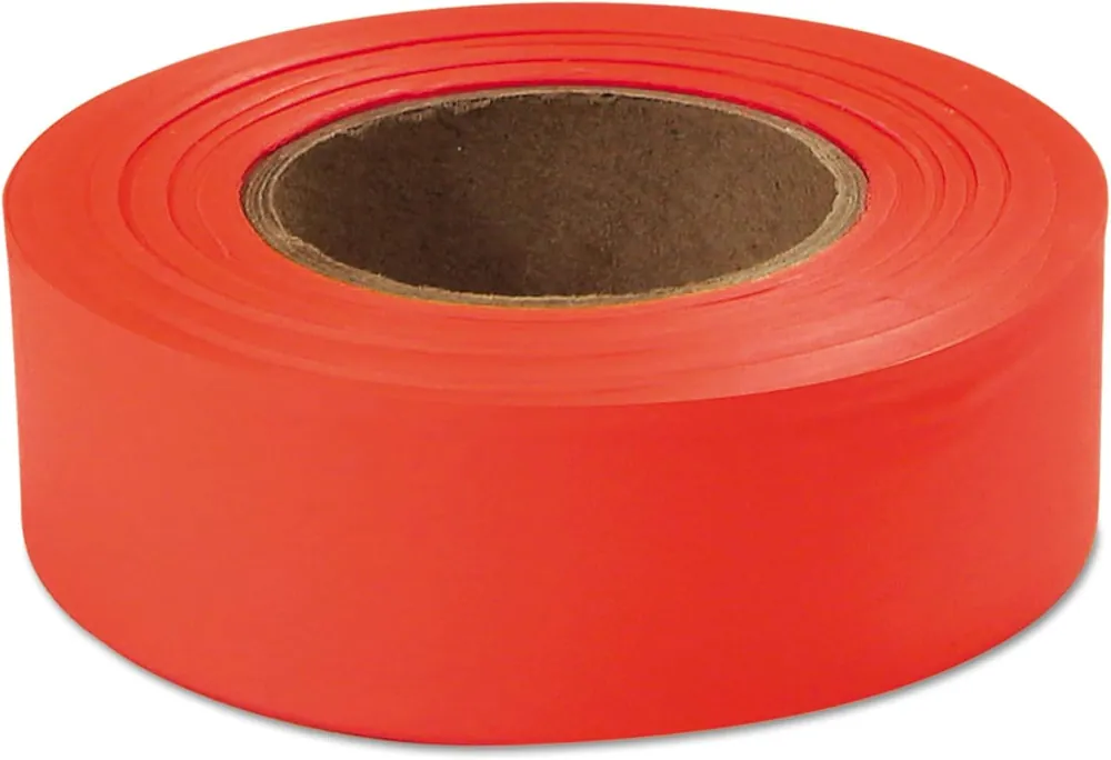 SK0442873-US20260702-105043-0 Empire Level 77-002 Orange Plastic Flagging Tape 1 inch x 200 feet - Image 1