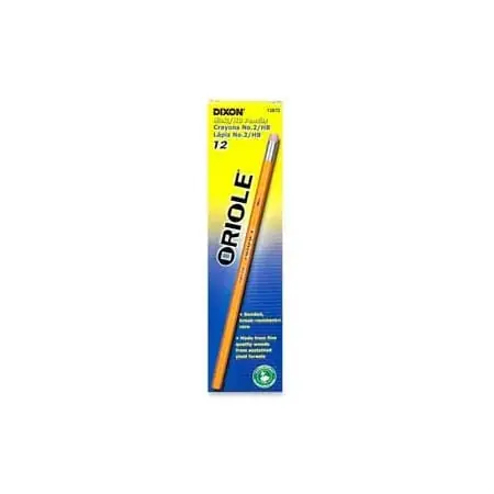 Dixon Ticonderoga 12872 Oriole HB #2 Pencil Nontoxic Yellow Barrel Dozen