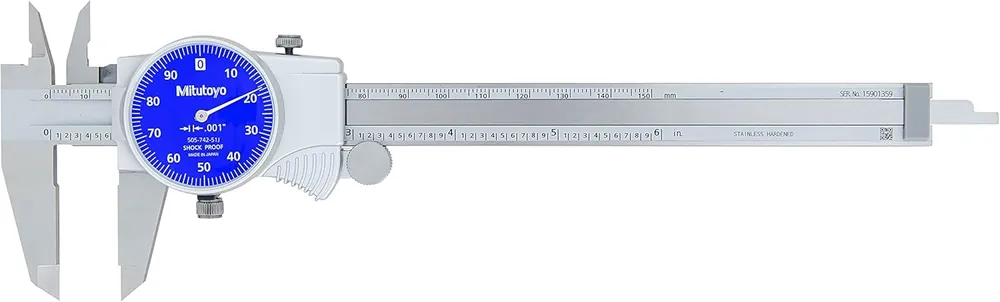 Mitutoyo 505-742-51J Dial Caliper 0-6 Inch 0.001 Inch 1 Inch/Revolution