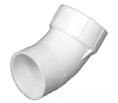 CHARLOTTE PIPE PVC003231400 4 in. Spigot x Hub PVC DWV 45-Degree Street Elbow