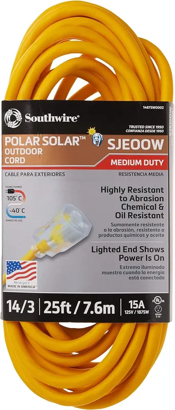 SK0444966-US20260702-105043-0 Southwire 1487SW0002 Extension Cord 14/3 25 ft Lighted End - Image 1