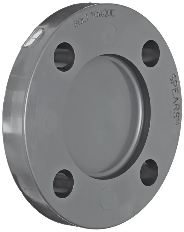 Spears 853-012 Series 853 PVC Pipe Fitting Blind Flange Class 150 Schedule 80 Gray 1-1/4