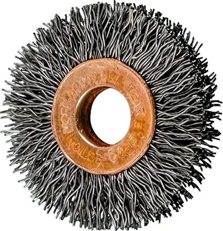 SK0445637-US20260702-105043-0 Pferd 81518 Crimped Wheel Wire Brush, Carbon Steel Wire, 1-1/2 Diameter, 3/8 Arbor Hole, 0.014 Wire Size, 20000 RPM - Image 1