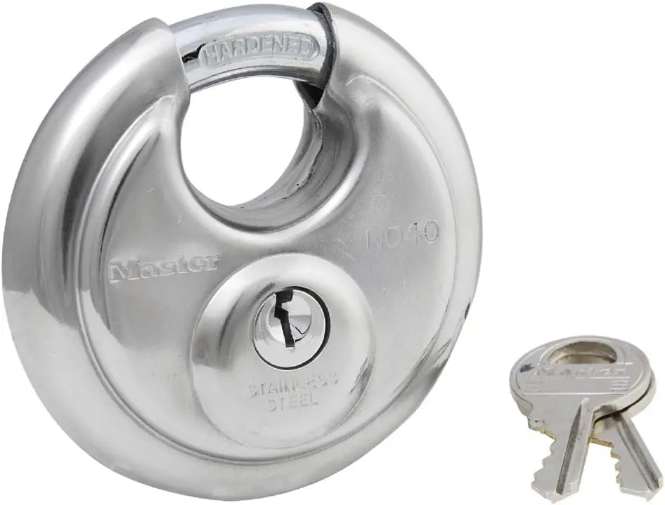SK0446308-US20260702-105043-0 Master Lock 40DPF Stainless Steel Discus Padlock with Key - Image 1