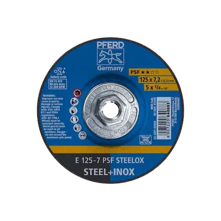 Pferd 61008 5 x 1/4 Grinding Wheel, 5/8-11 Thd. - PSF STEELOX - Type 27
