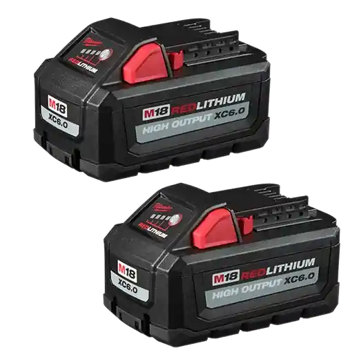 Milwaukee 48-11-1862 M18 REDLITHIUM HIGH OUTPUT XC 6.0 Ah Battery Pack (2 Pack)