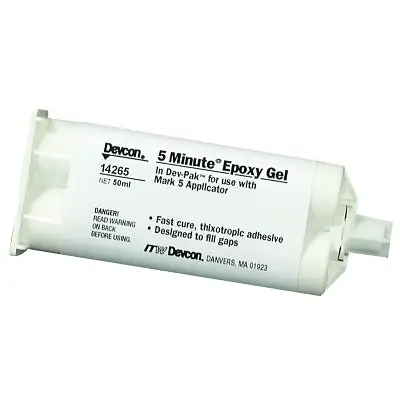 Devcon 14265 5 Minute Epoxy Gel 50 mL Cartridge Amber/Opaque