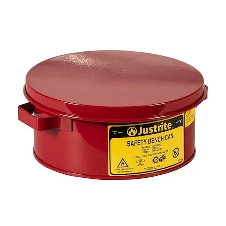 Justrite 10375 Bench Can 1-Gallon Red
