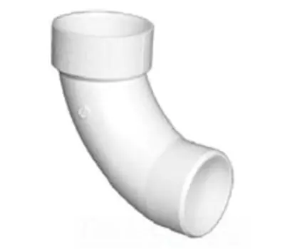 CHARLOTTE PIPE PVC003090800 2 In. Hub X Spigot PVC DWV 90-Degree Long Sweep Street Bend