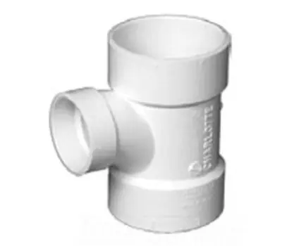 CHARLOTTE PIPE PVC004011400 3 in. Hub x 3 in. Hub x 2 in. Hub DWV Sanitary Reducing Tee
