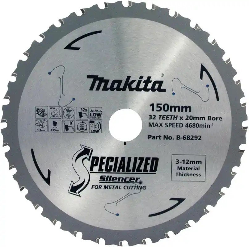 Makita E-02951 5-7/8 32T Carbide-Tipped Saw Blade, Metal/General Purpose