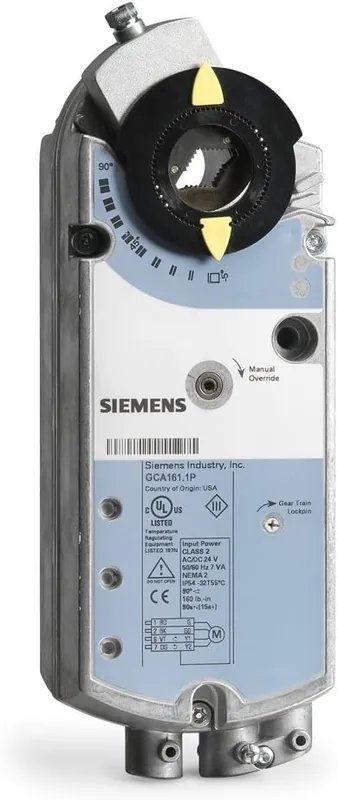 SK0449919-US20260702-105043-0 Siemens GCA161.1P Spring Return Electric Damper Actuator, 0 to 10 Vdc, Plenum Cabling - Image 1