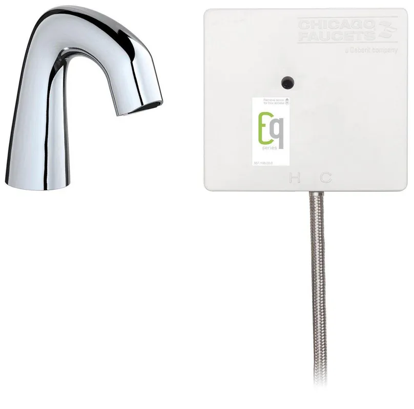 SK0450031-US20260702-105043-0 Chicago Faucets EQ-A11A-11ABCP Sensor Bathroom Sink Faucet in Polished Chrome - Image 1
