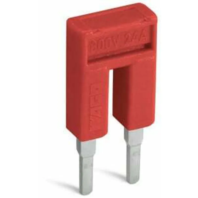 WAGO 2002-404/000-005 Insulated Push-in Type Comb-Style Jumper Bar - 4-way - Rated Current 25A - Red Color