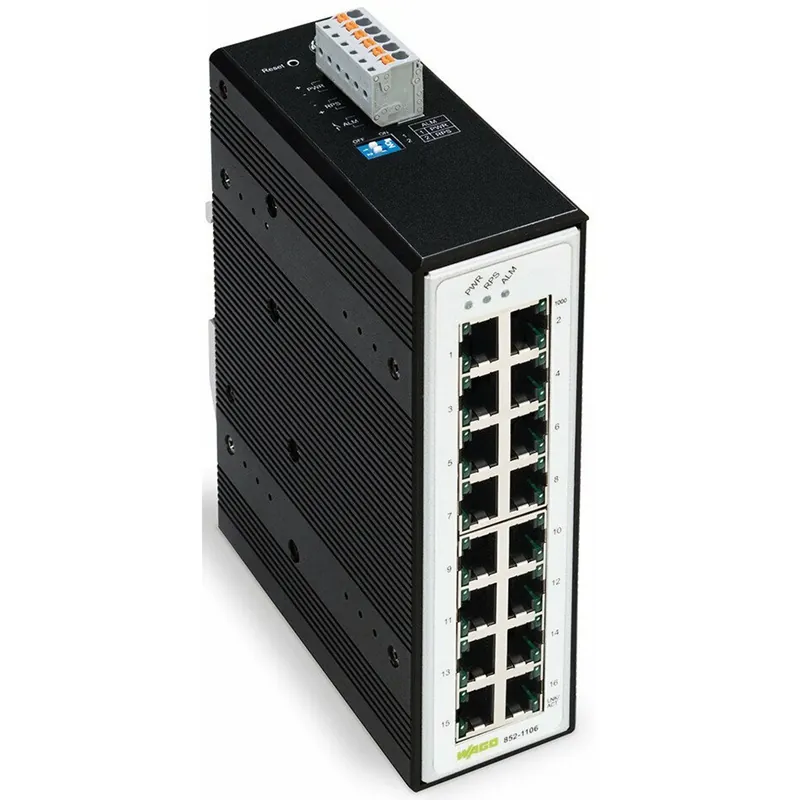 SK0450770-US20260702-105043-0 WAGO 852-1106 16 Port Ethernet Switch Unmanaged RJ45 Ports - Image 1