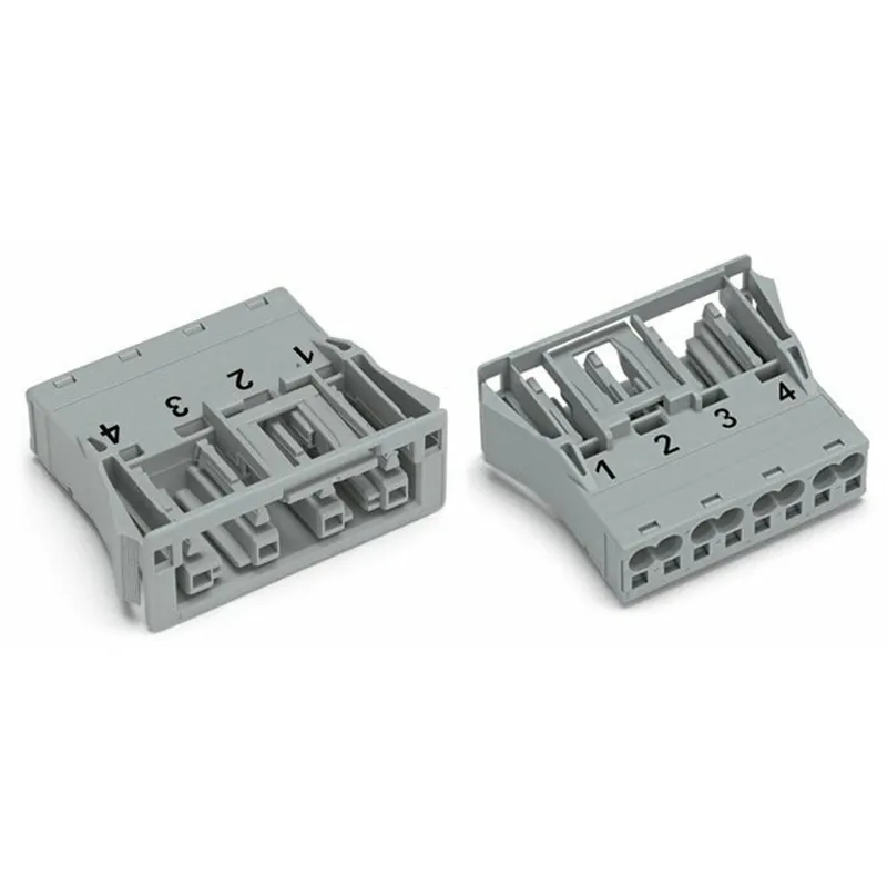 WAGO 770-744 Snap-in Socket 4-Pole Cod. B 4.00 mm Gray