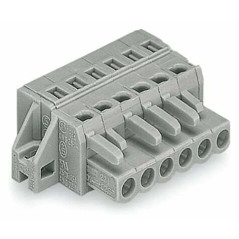 WAGO 231-110/031-000 1-Conductor Female Connector Cage Clamp 2.5 mm Pin Spacing 5 mm 10-Pole Clamping Collar
