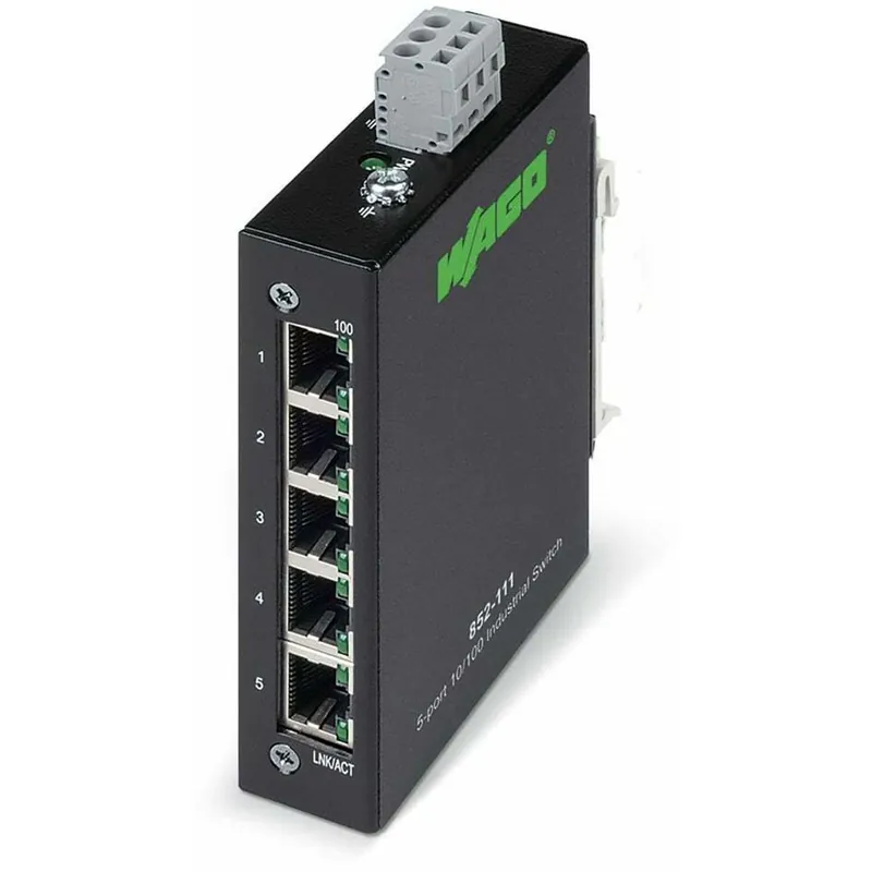 SK0450986-US20260702-105043-0 WAGO 852-111 5 PORT 100 BASE-TX DIN RAIL ETHERNET SWITCH - Image 1