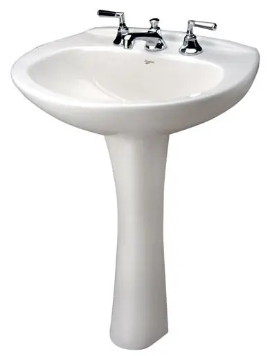 MANSFIELD PLUMBING 292-8-BONE ALTO IV PEDESTAL BATHROOM SINK VITREOUS CHINA 25x19x8.5 INCHES