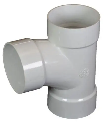 SK0451431-US20260702-105043-0 NDS 4P09 PVC Tee Solvent Weld White for Sewer and Drain - Image 1